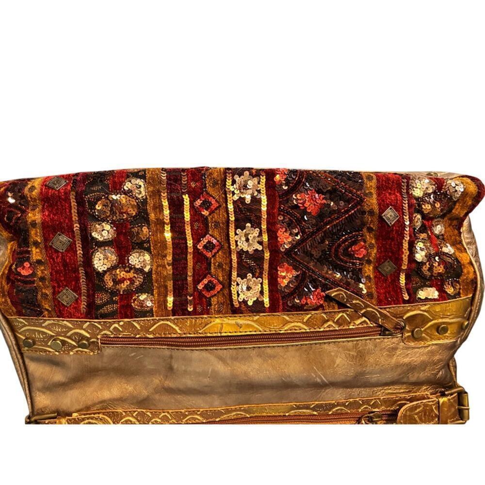Andaloussi Gold Purse Sequins Large Vintage - Picture 9 of 15